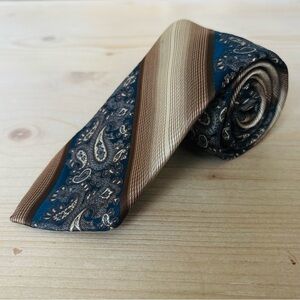 Lilly Dache Paris Sophisticated Paisley Brown and Blue Men's Tie 3”